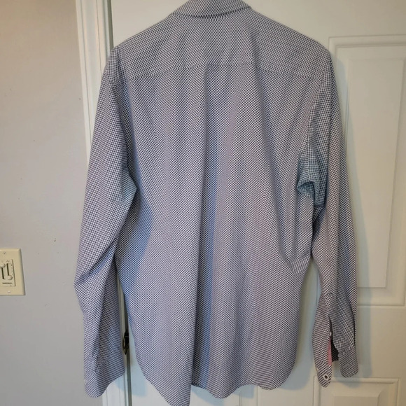 Pioneer Gragney London Button Down Shirt Blue White Pattern Logo Size XL. - Picture 7 of 12